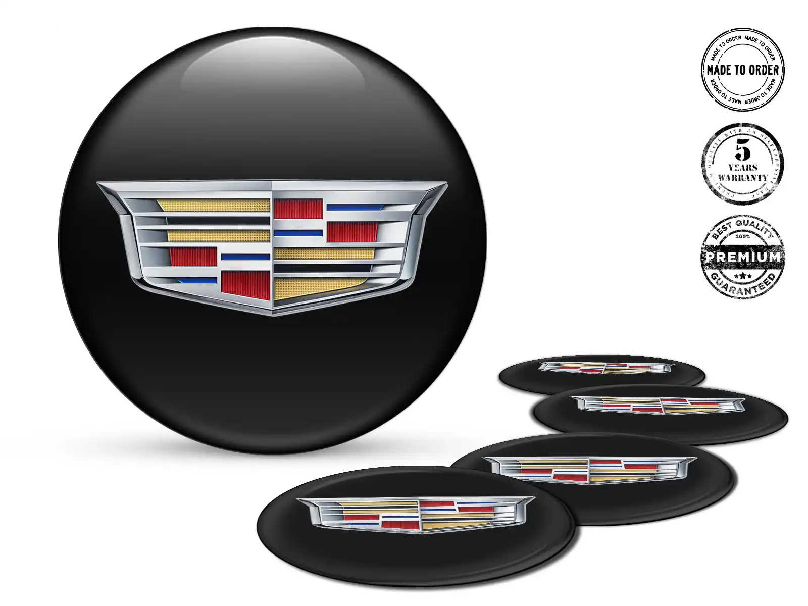 Cadillac Design Autocollant Bombé Emblèmes Roue 